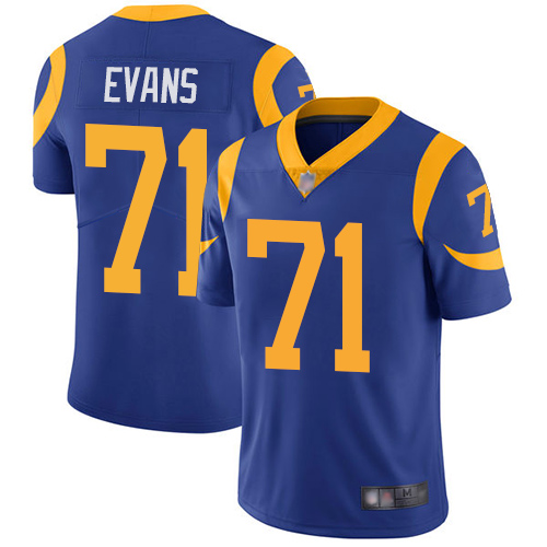 Los Angeles Rams Limited Royal Blue Men Bobby Evans Alternate Jersey NFL Football 71 Vapor Untouchable